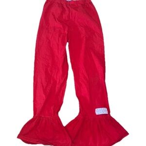Ruffle Girl Solid Red Big Ruffle Pants Full Length Size 8